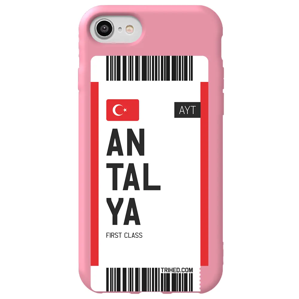 Apple iPhone 7 Pembe Renkli Silikon Telefon Kılıfı - Antalya Bileti