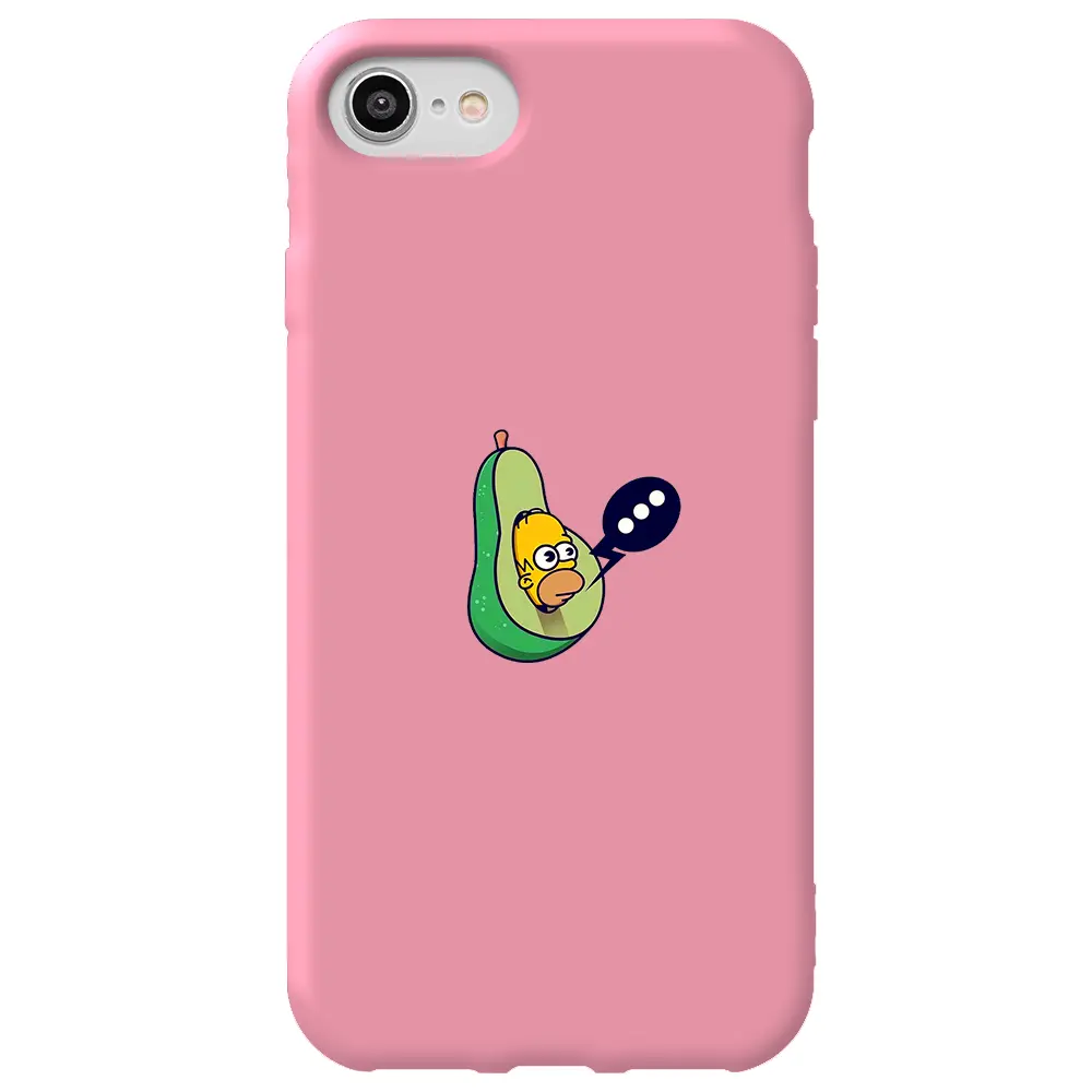 Apple iPhone 7 Pembe Renkli Silikon Telefon Kılıfı - Avokado Simpson