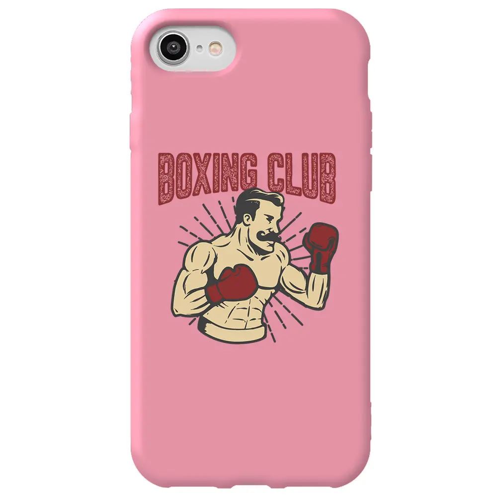 Apple iPhone 7 Pembe Renkli Silikon Telefon Kılıfı - Boxing Club
