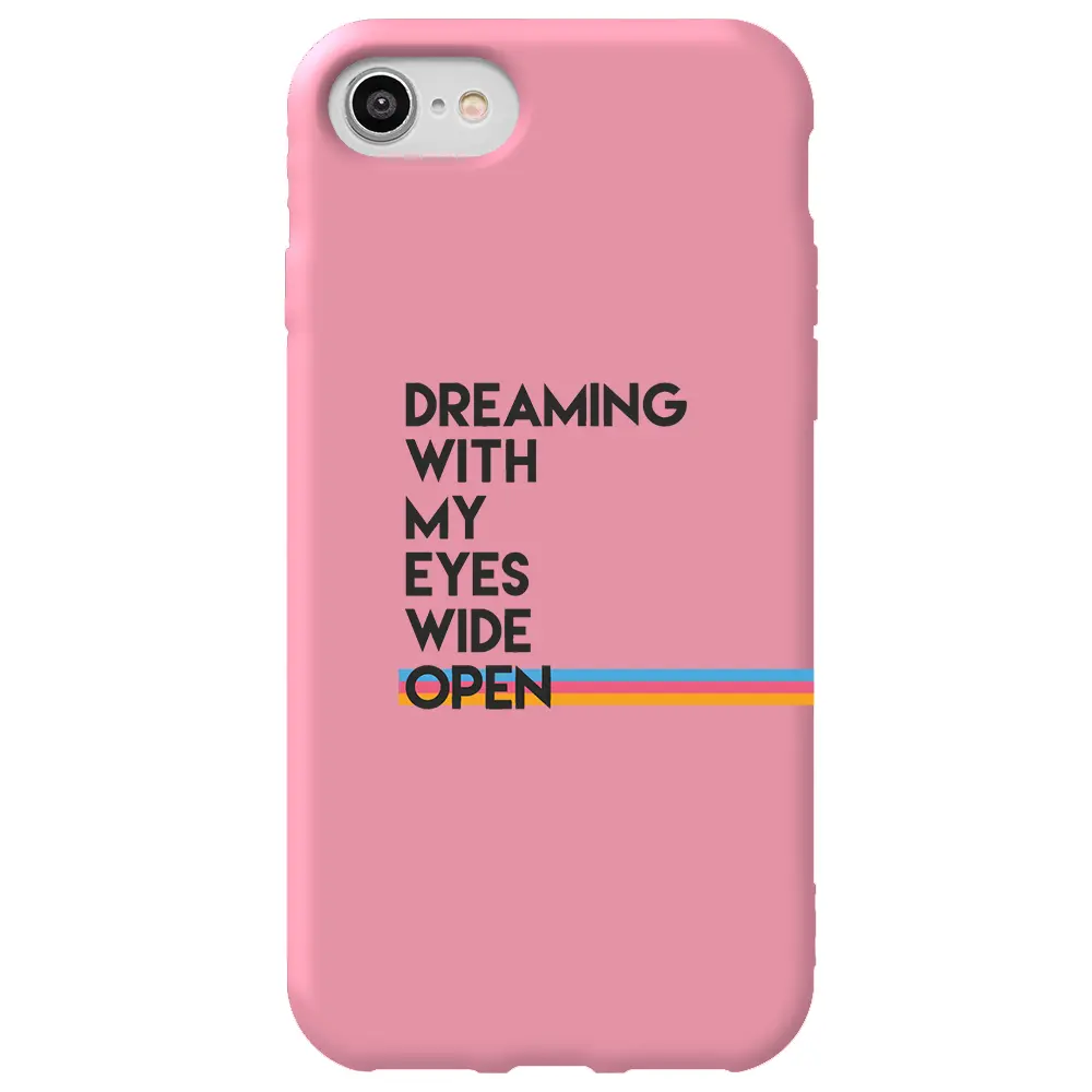 Apple iPhone 7 Pembe Renkli Silikon Telefon Kılıfı - Dreaming