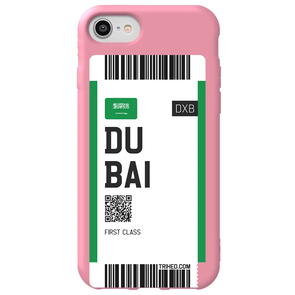 Apple iPhone 7 Pembe Renkli Silikon Telefon Kılıfı - Dubai Bileti