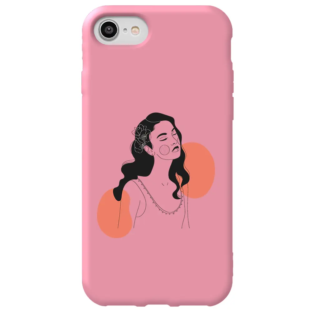 Apple iPhone 7 Pembe Renkli Silikon Telefon Kılıfı - Emma