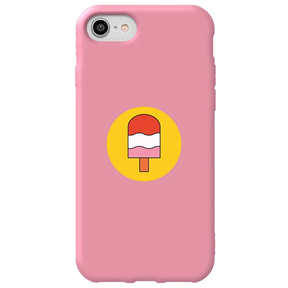 Apple iPhone 7 Pembe Renkli Silikon Telefon Kılıfı - Ice Cream