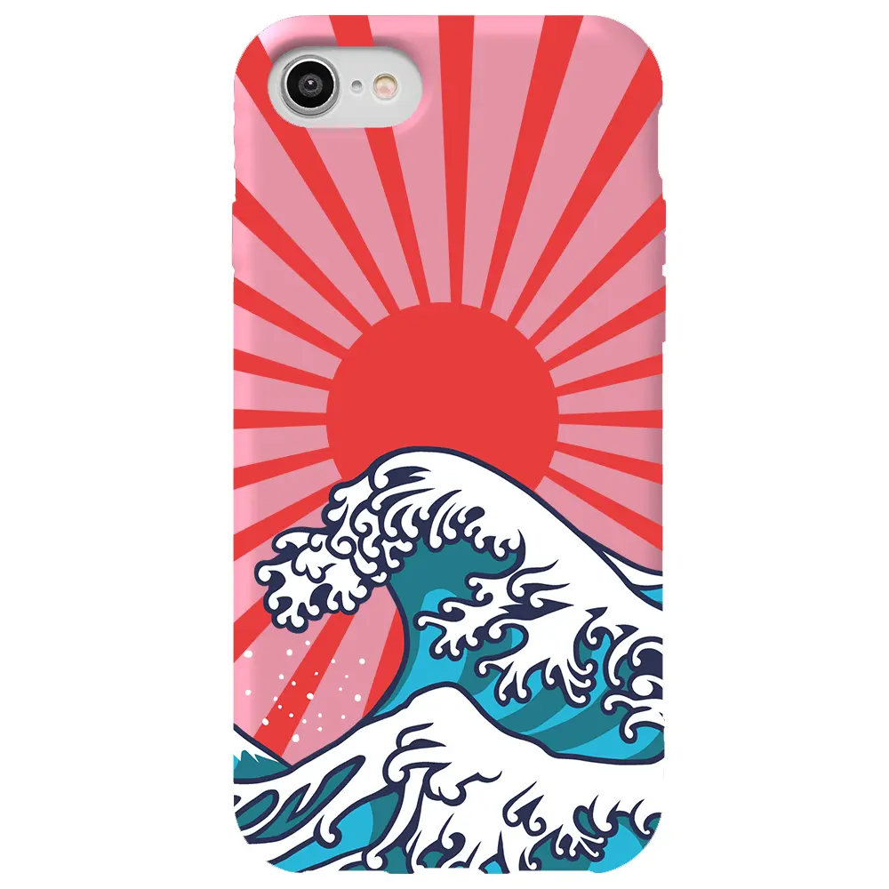 Apple iPhone 7 Pembe Renkli Silikon Telefon Kılıfı - Japan Wave