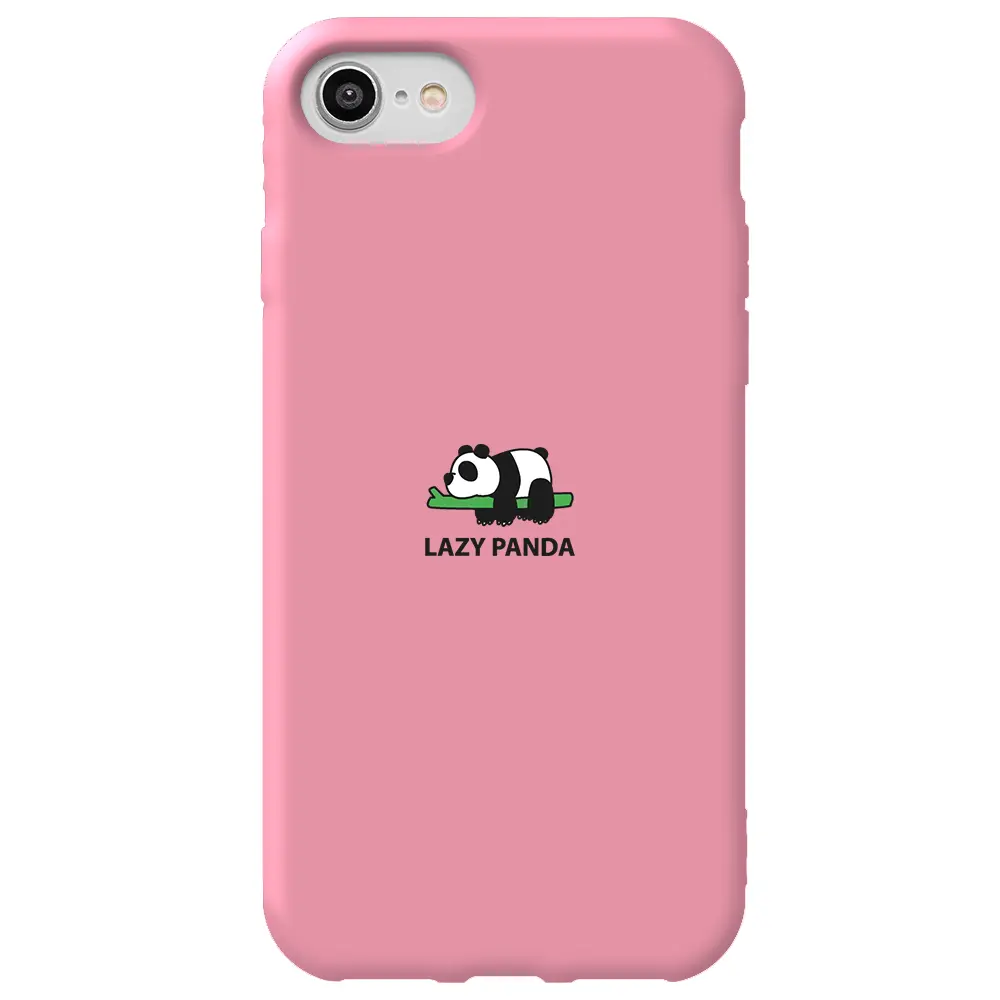 Apple iPhone 7 Pembe Renkli Silikon Telefon Kılıfı - Lazy Panda