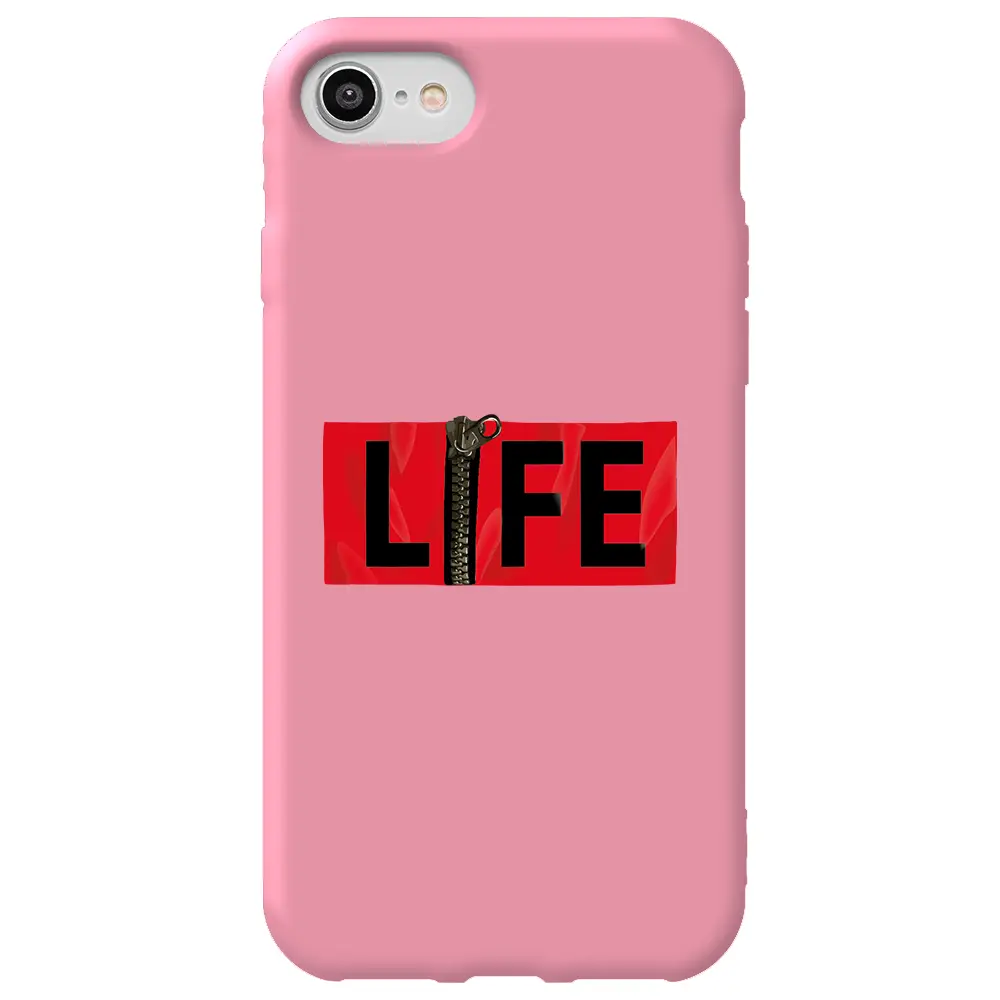 Apple iPhone 7 Pembe Renkli Silikon Telefon Kılıfı - Life