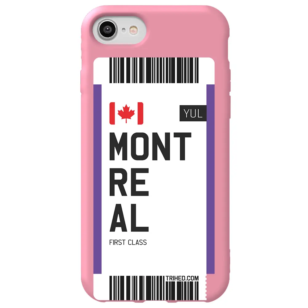 Apple iPhone 7 Pembe Renkli Silikon Telefon Kılıfı - Montreal Bileti