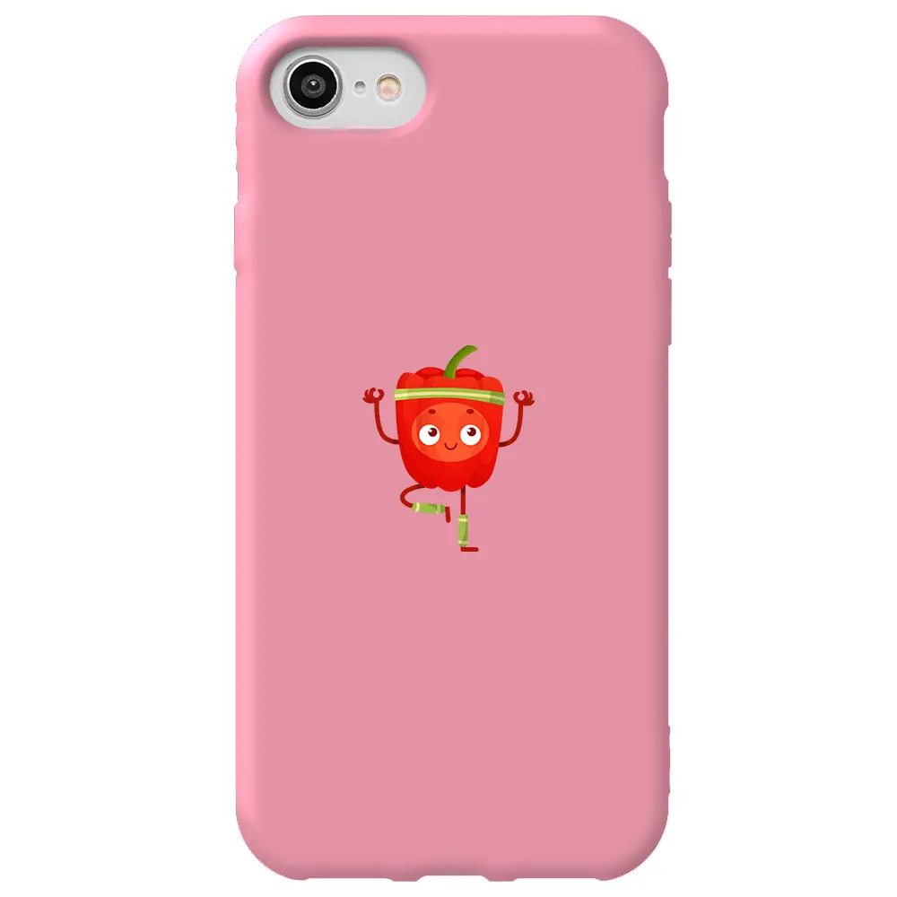 Apple iPhone 7 Pembe Renkli Silikon Telefon Kılıfı - Mr. Pepper