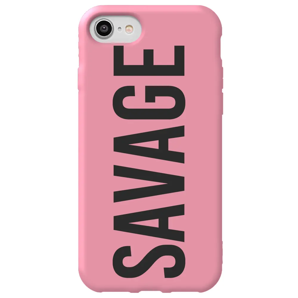 Apple iPhone 7 Pembe Renkli Silikon Telefon Kılıfı - Savage