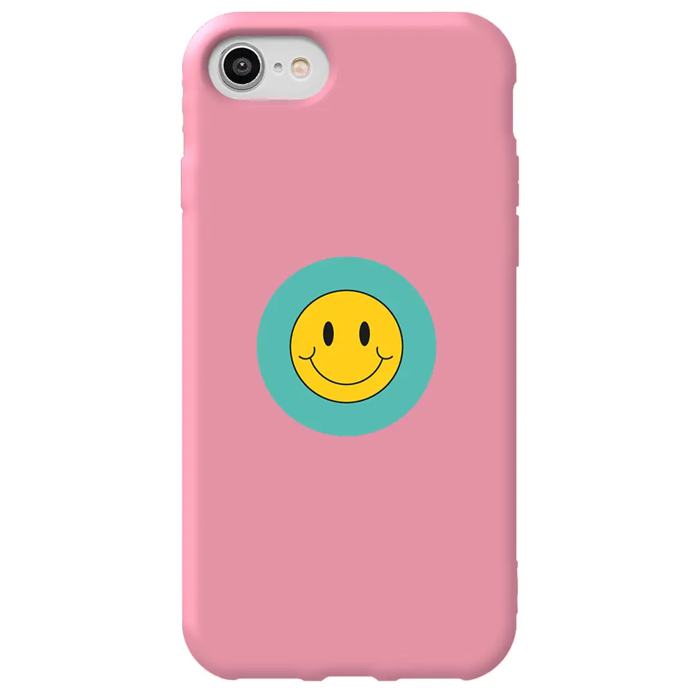 Apple iPhone 7 Pembe Renkli Silikon Telefon Kılıfı - Smile 2