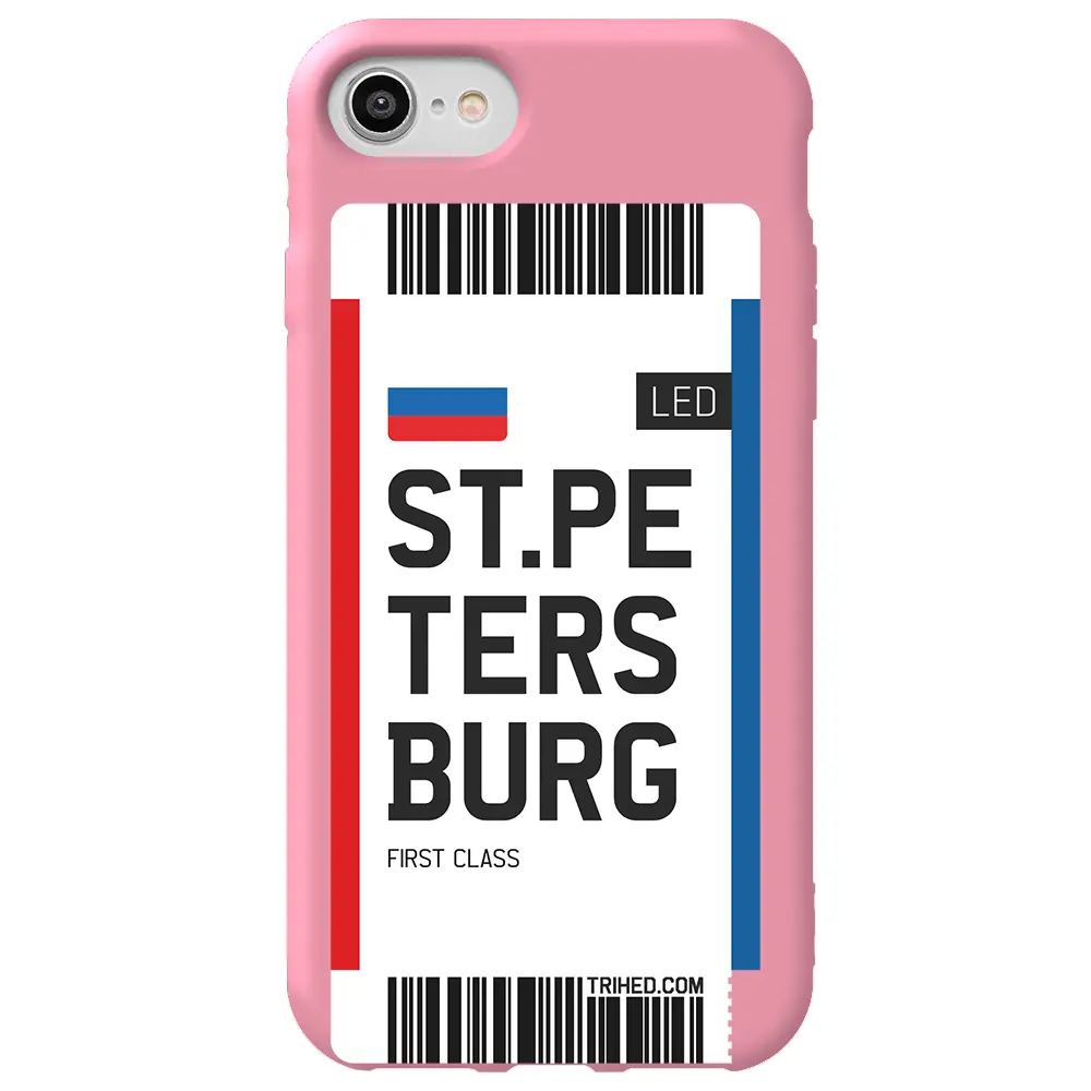 Apple iPhone 7 Pembe Renkli Silikon Telefon Kılıfı - St. Petersburg Bileti
