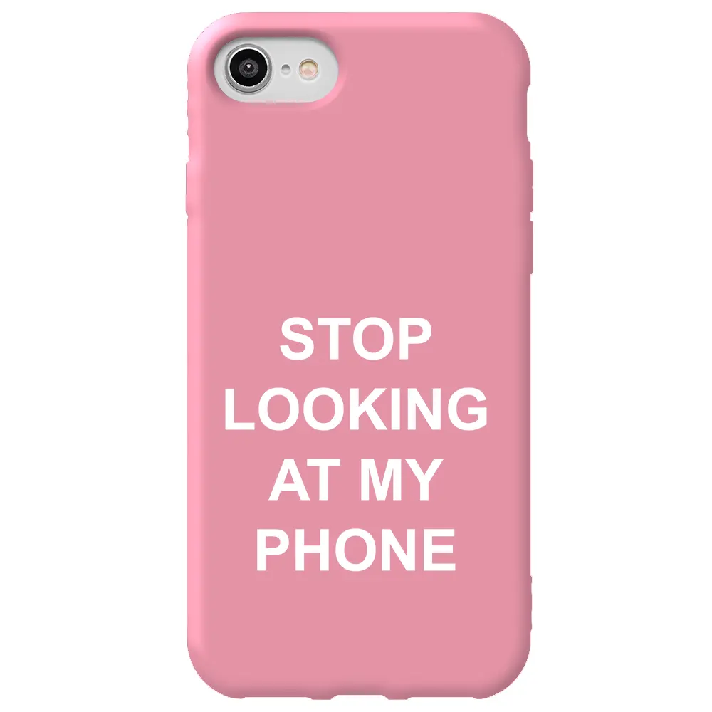 Apple iPhone 7 Pembe Renkli Silikon Telefon Kılıfı - Stop Looking