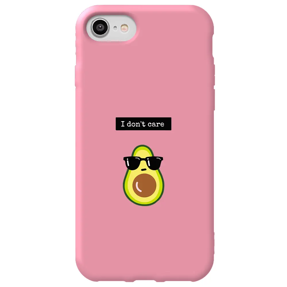 Apple iPhone 7 Pembe Renkli Silikon Telefon Kılıfı - Thug Avokado