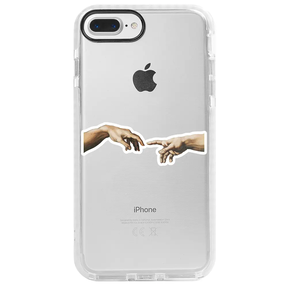 Apple iPhone 7 Plus Beyaz Impact Premium Telefon Kılıfı - Adem'in Yaratılışı
