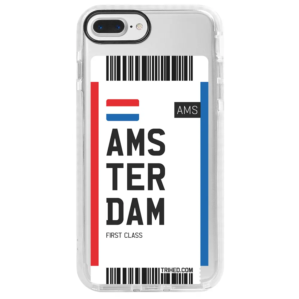 Apple iPhone 7 Plus Beyaz Impact Premium Telefon Kılıfı - Amsterdam Bileti