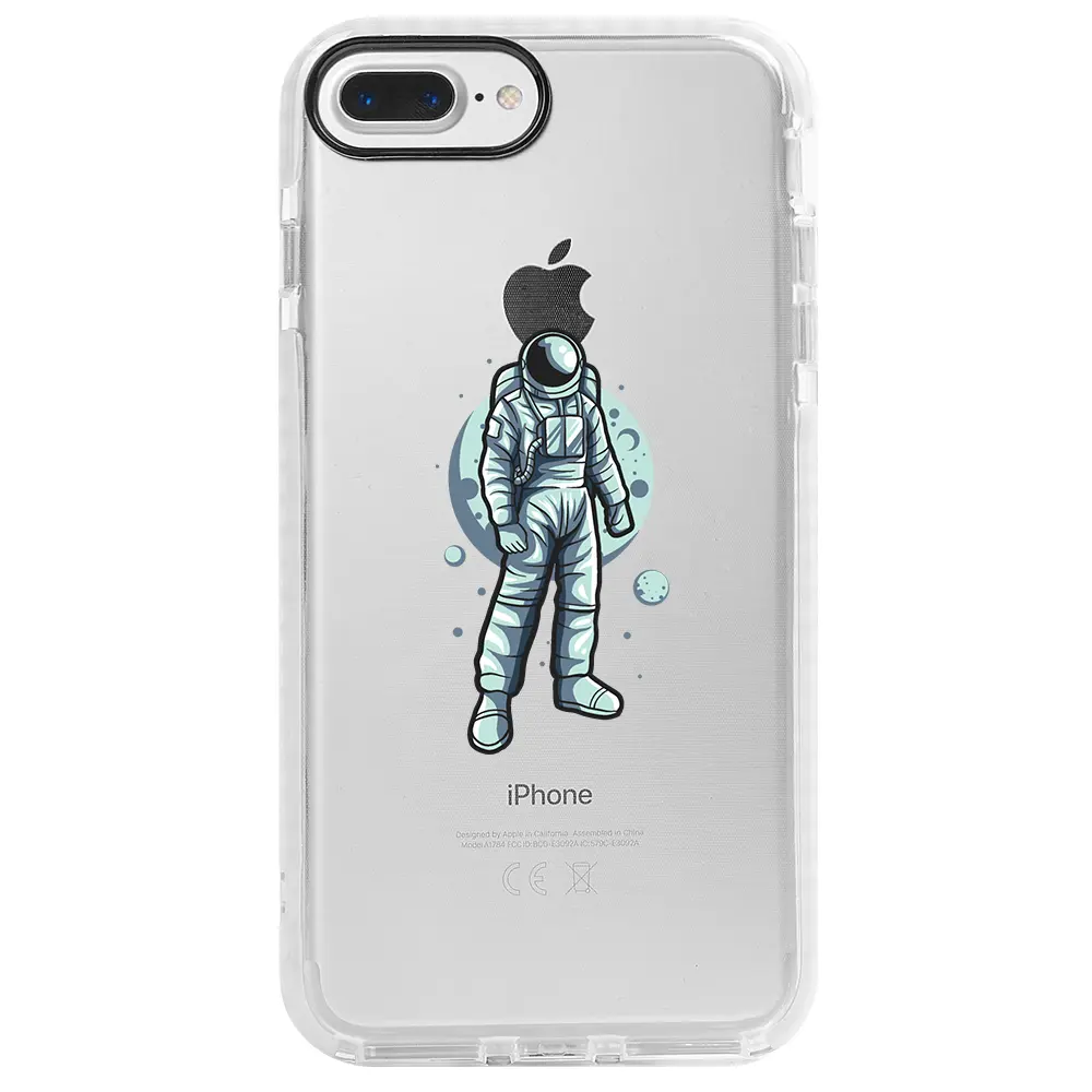 Apple iPhone 7 Plus Beyaz Impact Premium Telefon Kılıfı - Astronot