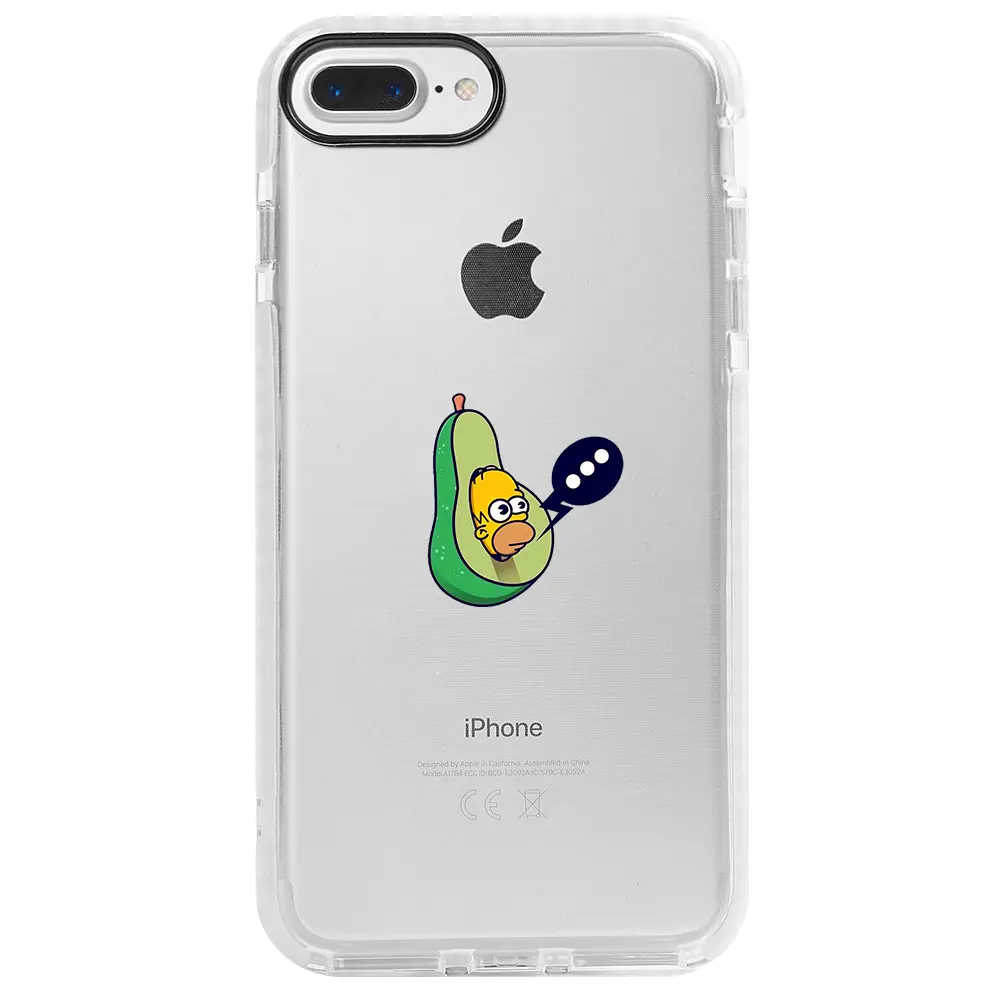 Apple iPhone 7 Plus Beyaz Impact Premium Telefon Kılıfı - Avokado Simpson