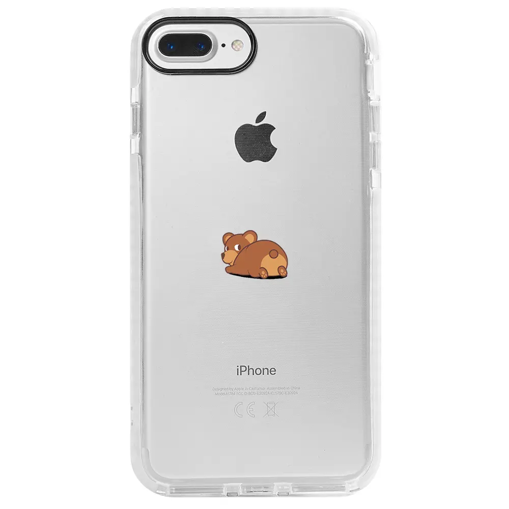 Apple iPhone 7 Plus Beyaz Impact Premium Telefon Kılıfı - Bear