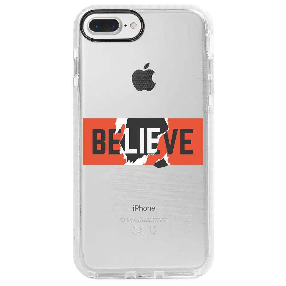 Apple iPhone 7 Plus Beyaz Impact Premium Telefon Kılıfı - Believe
