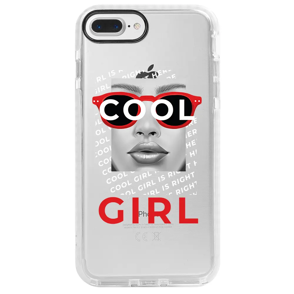 Apple iPhone 7 Plus Beyaz Impact Premium Telefon Kılıfı - Cool Girl