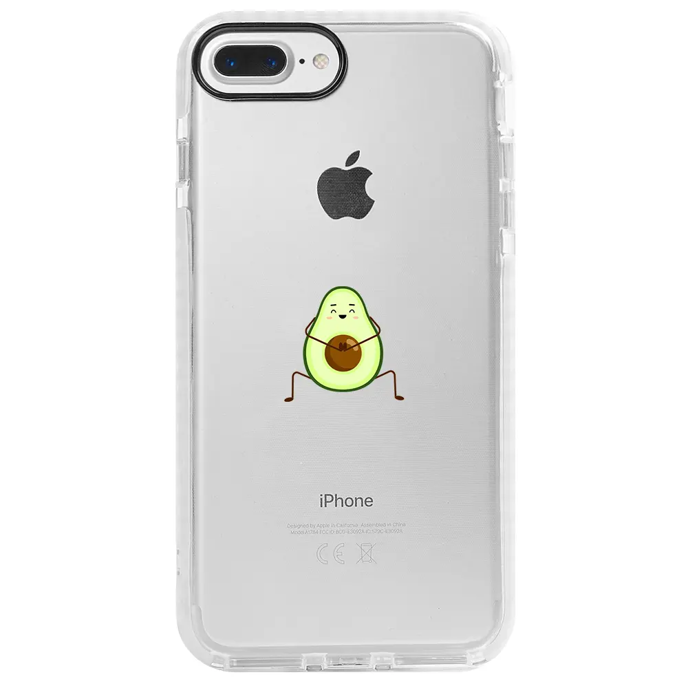 Apple iPhone 7 Plus Beyaz Impact Premium Telefon Kılıfı - Cute Avokado