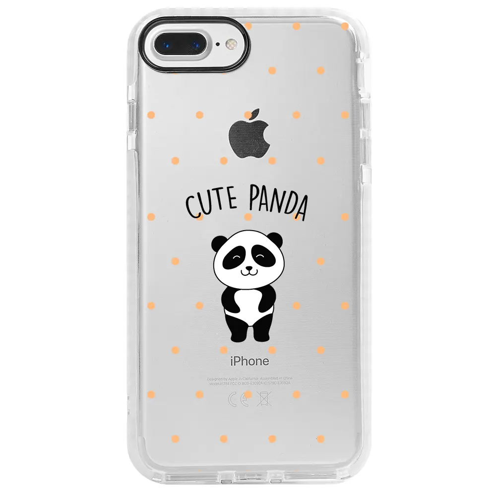 Apple iPhone 7 Plus Beyaz Impact Premium Telefon Kılıfı - Cute Panda