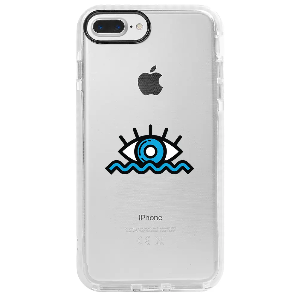 Apple iPhone 7 Plus Beyaz Impact Premium Telefon Kılıfı - Denizci Gözü