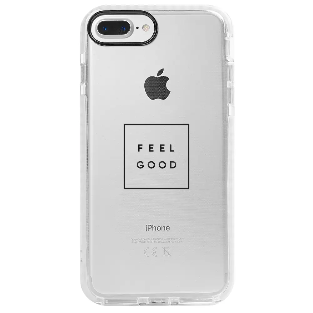 Apple iPhone 7 Plus Beyaz Impact Premium Telefon Kılıfı - Feel Good