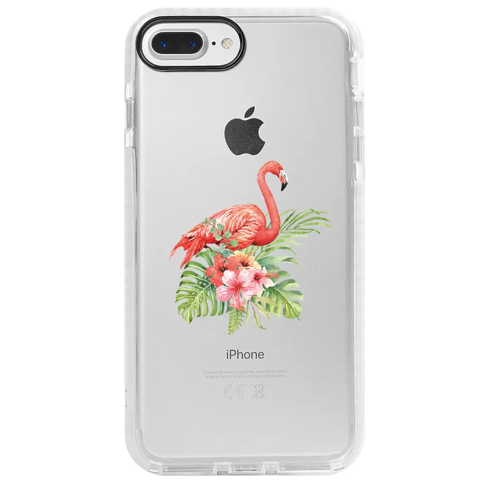 Apple iPhone 7 Plus Beyaz Impact Premium Telefon Kılıfı - Flamingo