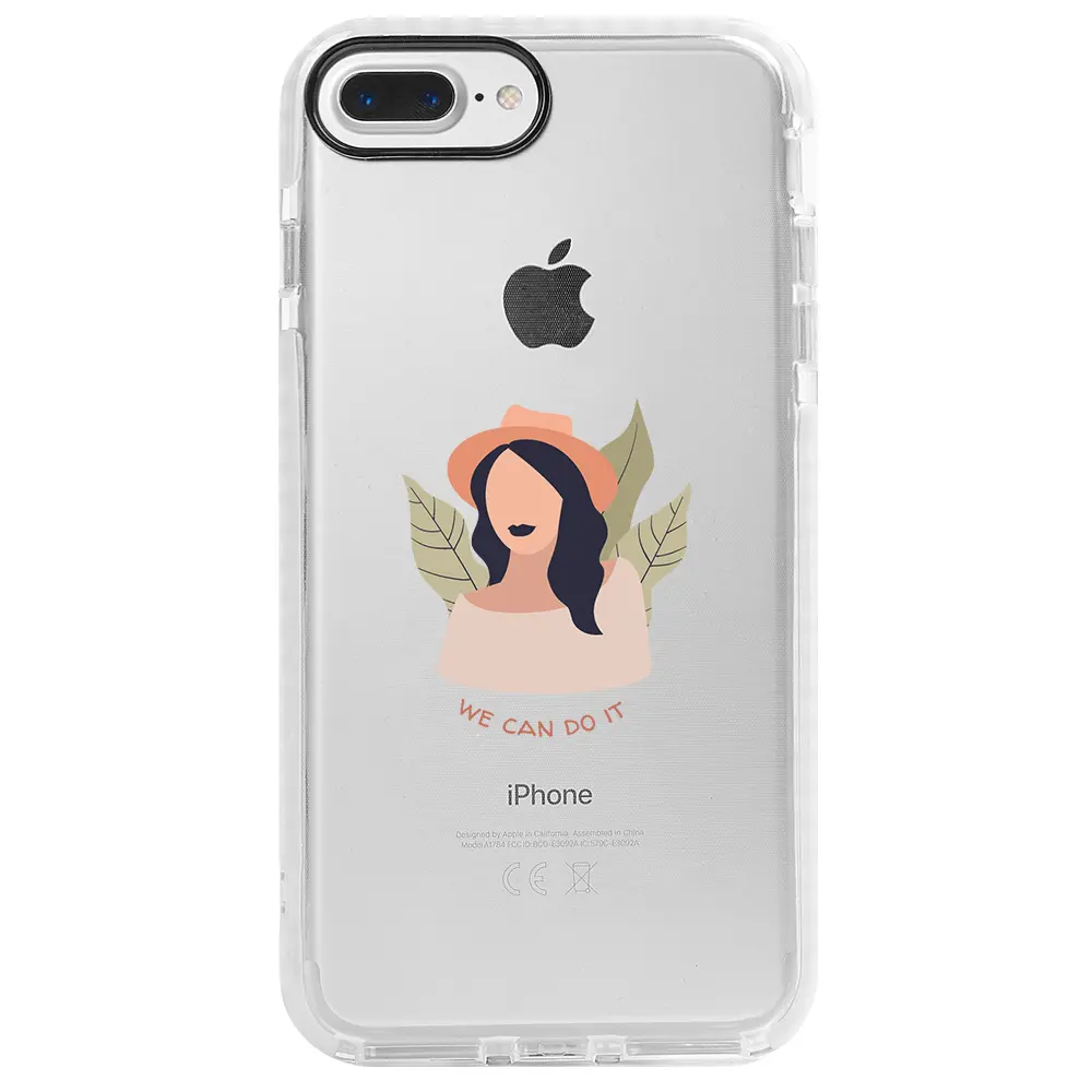 Apple iPhone 7 Plus Beyaz Impact Premium Telefon Kılıfı - Girl Can