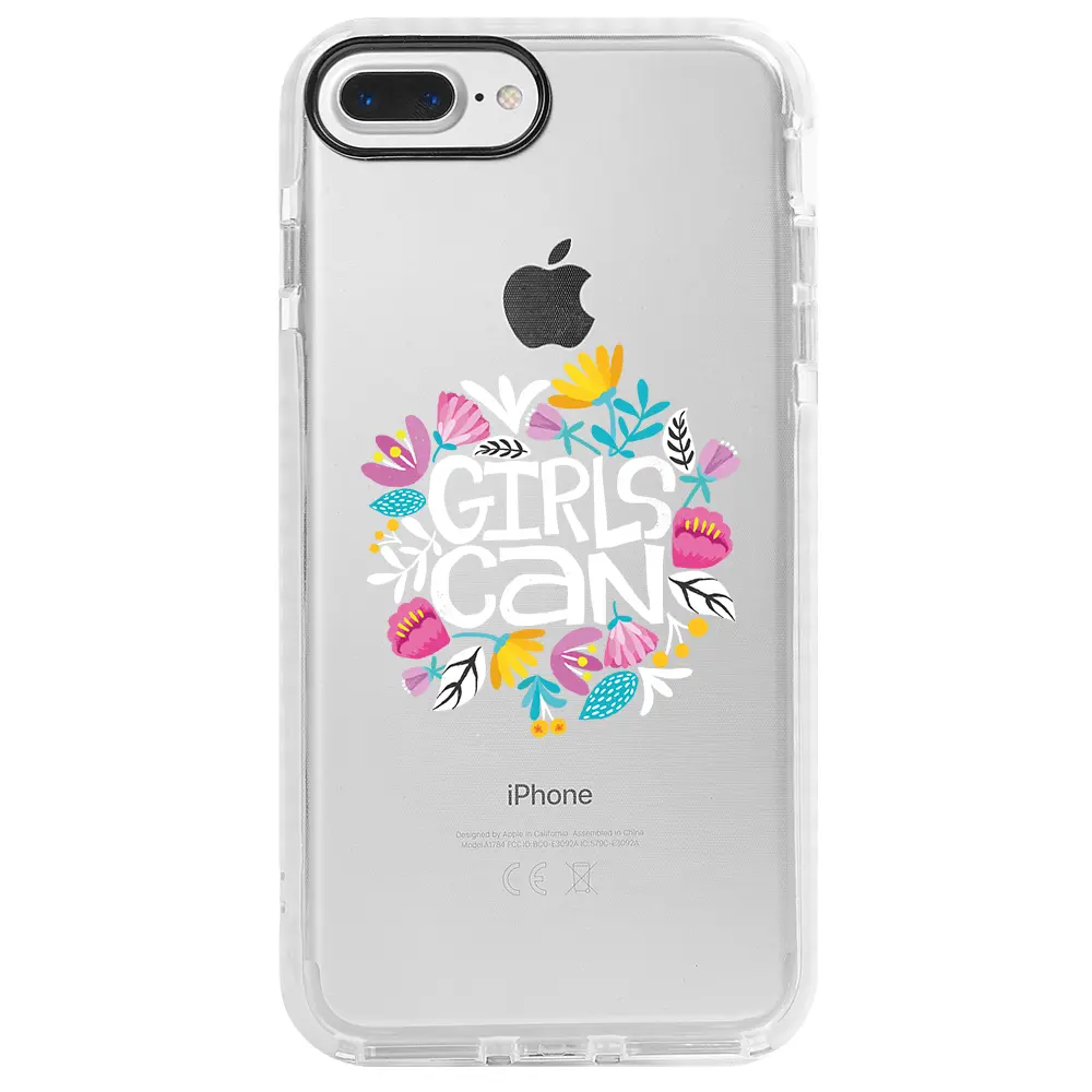 Apple iPhone 7 Plus Beyaz Impact Premium Telefon Kılıfı - Girls Can