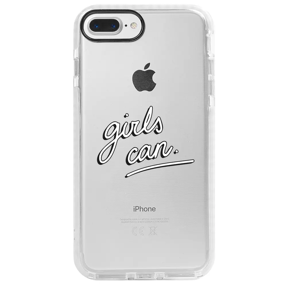 Apple iPhone 7 Plus Beyaz Impact Premium Telefon Kılıfı - Girls Can!