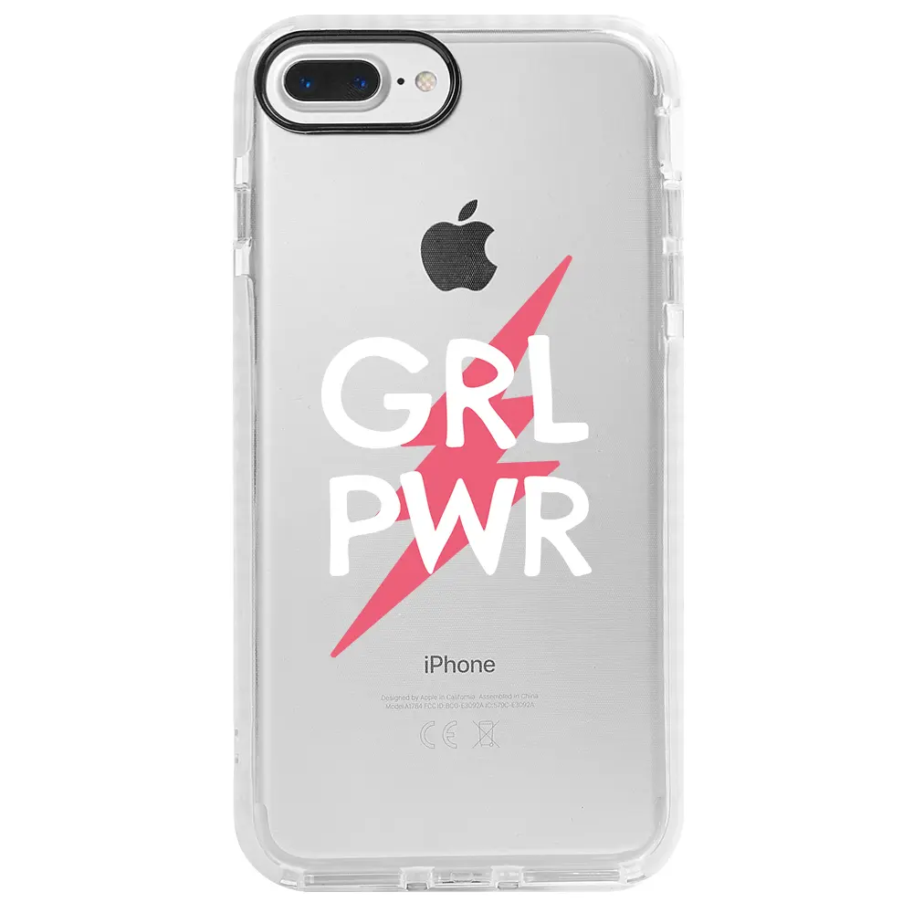 Apple iPhone 7 Plus Beyaz Impact Premium Telefon Kılıfı - Grrl Pwr