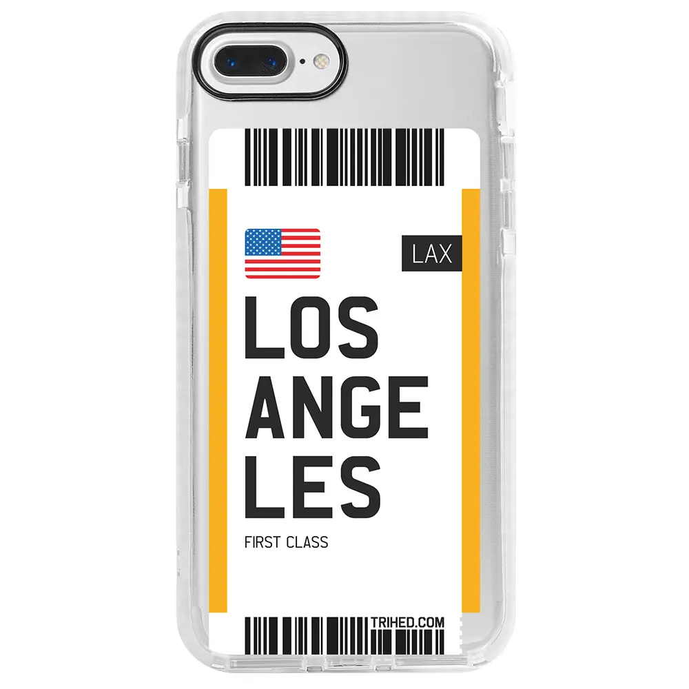 Apple iPhone 7 Plus Beyaz Impact Premium Telefon Kılıfı - Los Angeles Bileti