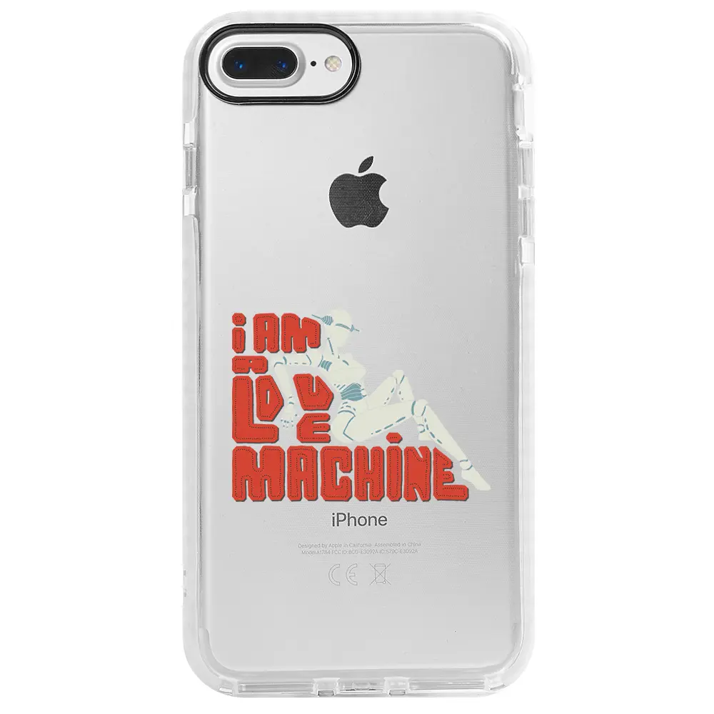 Apple iPhone 7 Plus Beyaz Impact Premium Telefon Kılıfı - Love Machine