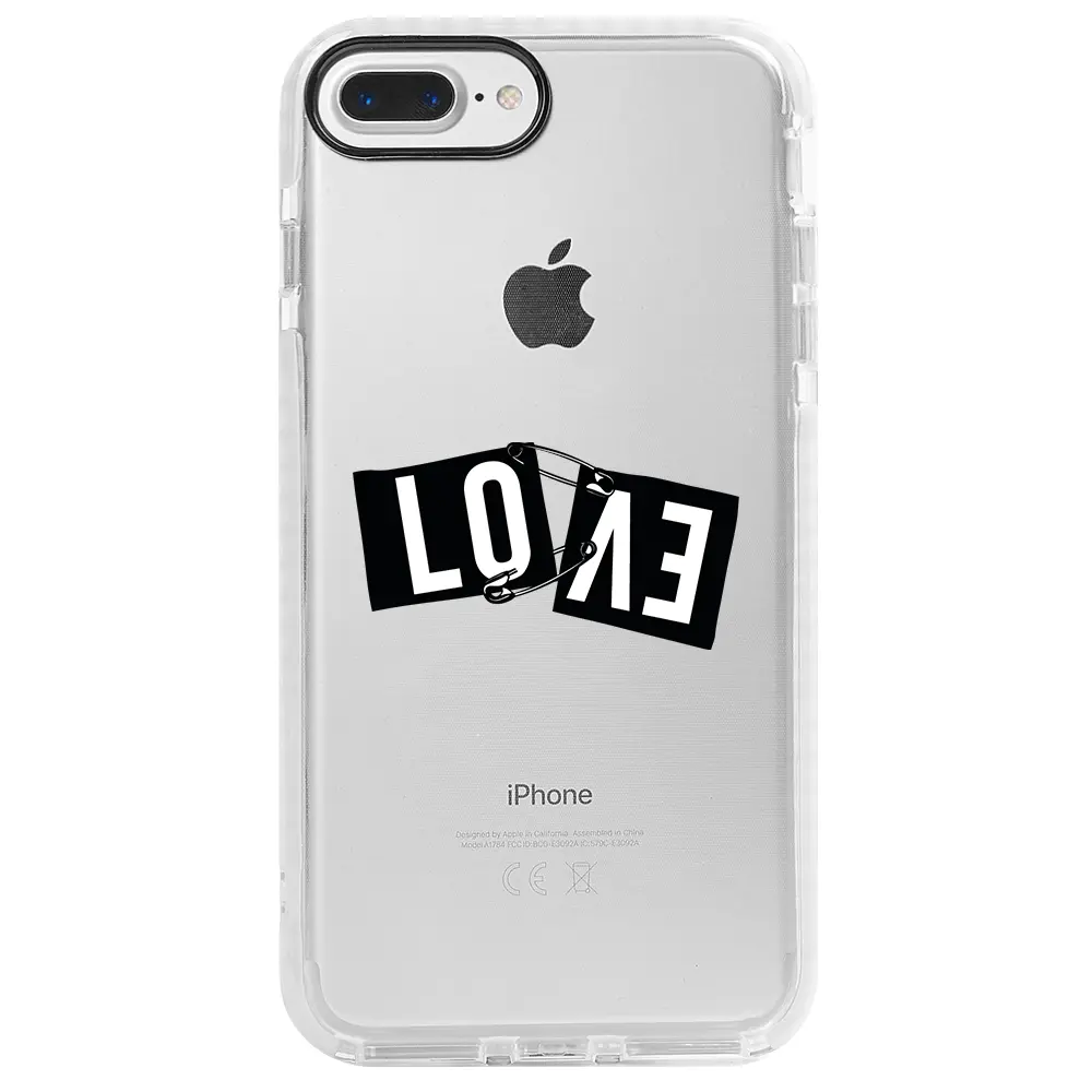Apple iPhone 7 Plus Beyaz Impact Premium Telefon Kılıfı - Love