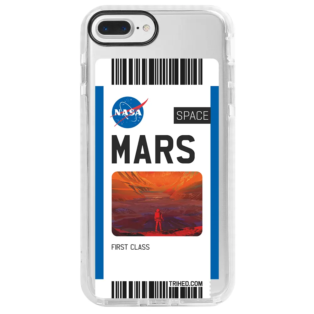 Apple iPhone 7 Plus Beyaz Impact Premium Telefon Kılıfı - Mars Bileti