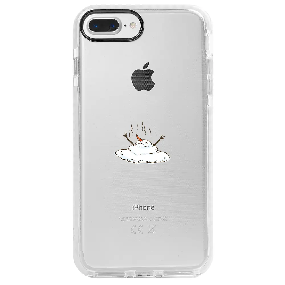 Apple iPhone 7 Plus Beyaz Impact Premium Telefon Kılıfı - Melting Snowman
