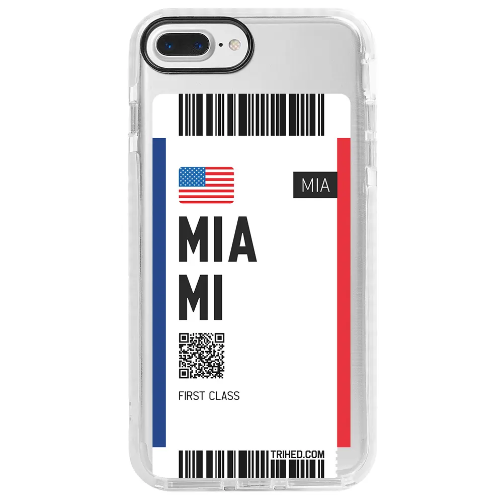 Apple iPhone 7 Plus Beyaz Impact Premium Telefon Kılıfı - Miami Bileti
