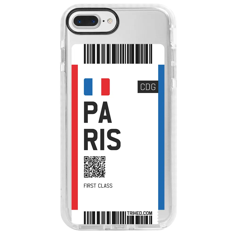 Apple iPhone 7 Plus Beyaz Impact Premium Telefon Kılıfı - Paris Bileti