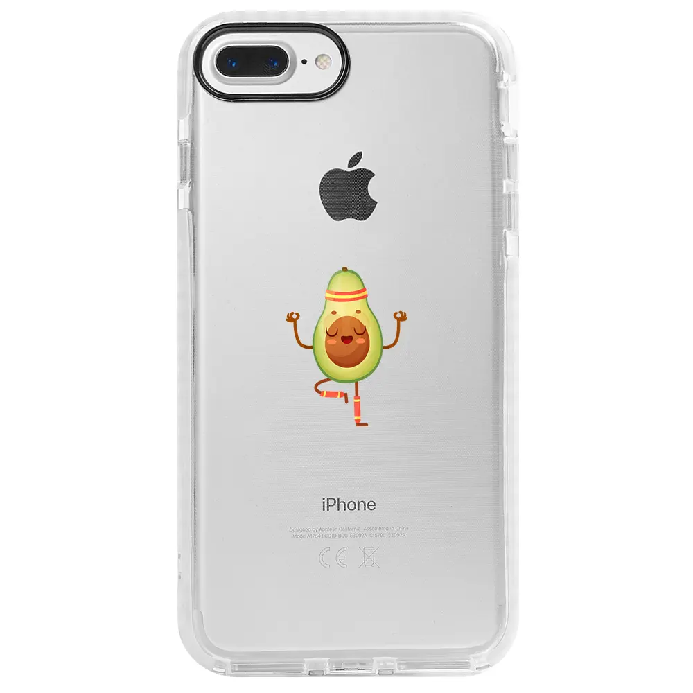 Apple iPhone 7 Plus Beyaz Impact Premium Telefon Kılıfı - Peaceful Avokado