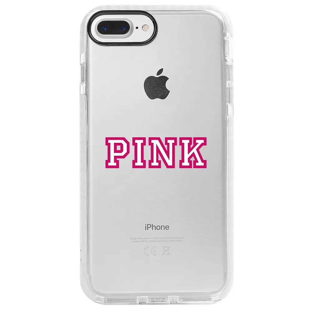 Apple iPhone 7 Plus Beyaz Impact Premium Telefon Kılıfı - Pink
