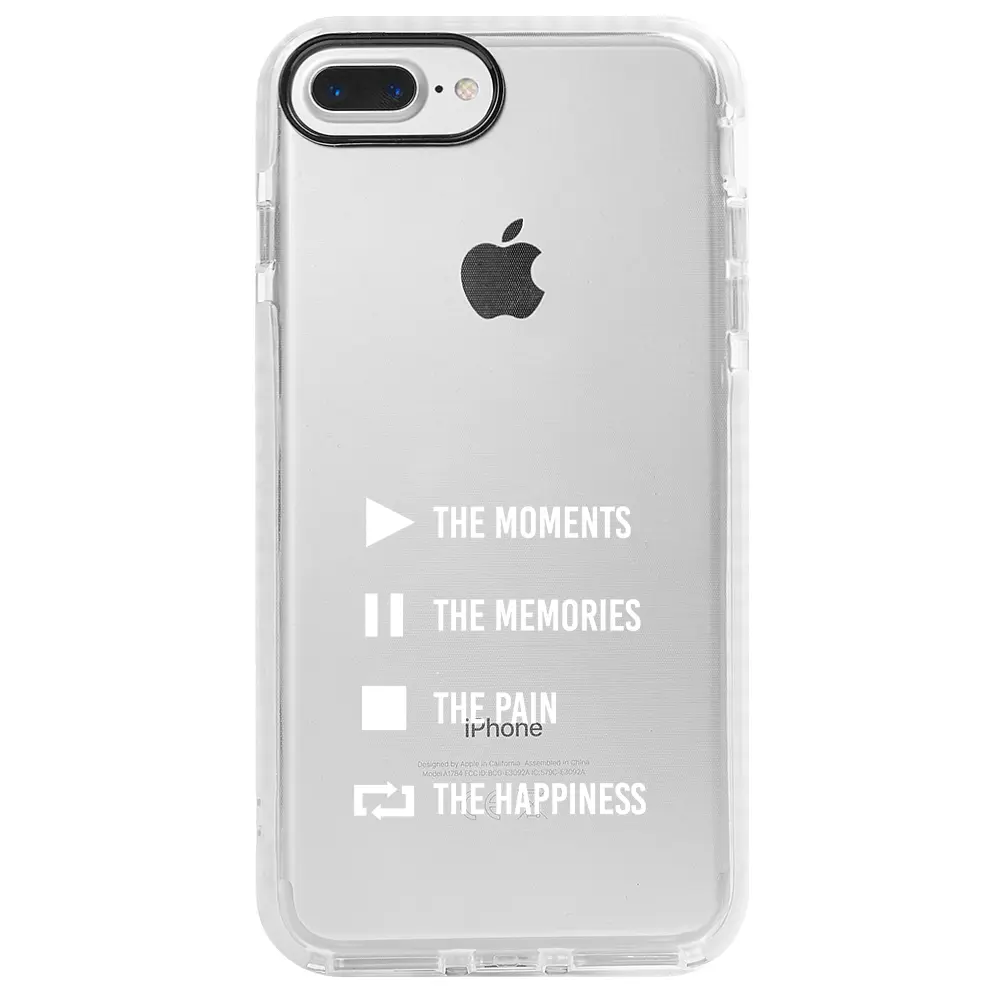 Apple iPhone 7 Plus Beyaz Impact Premium Telefon Kılıfı - Playlist