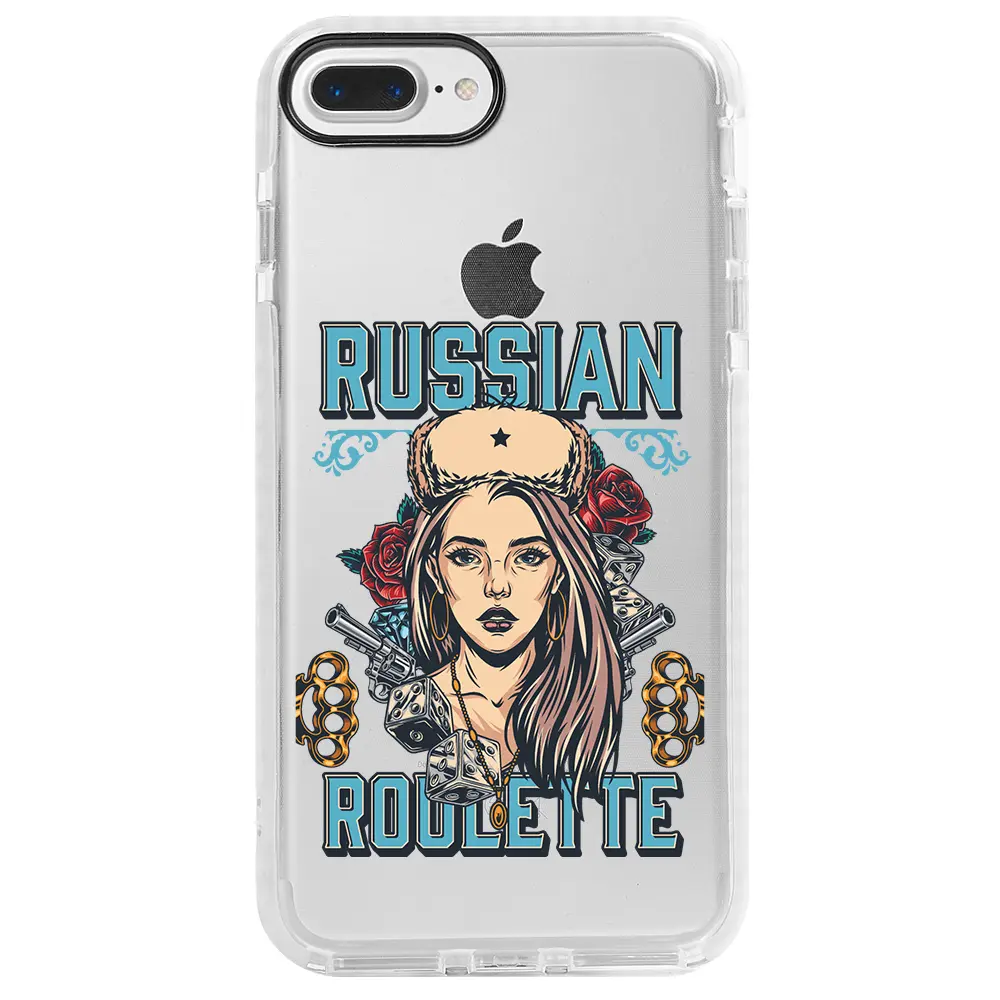 Apple iPhone 7 Plus Beyaz Impact Premium Telefon Kılıfı - Russian Girl