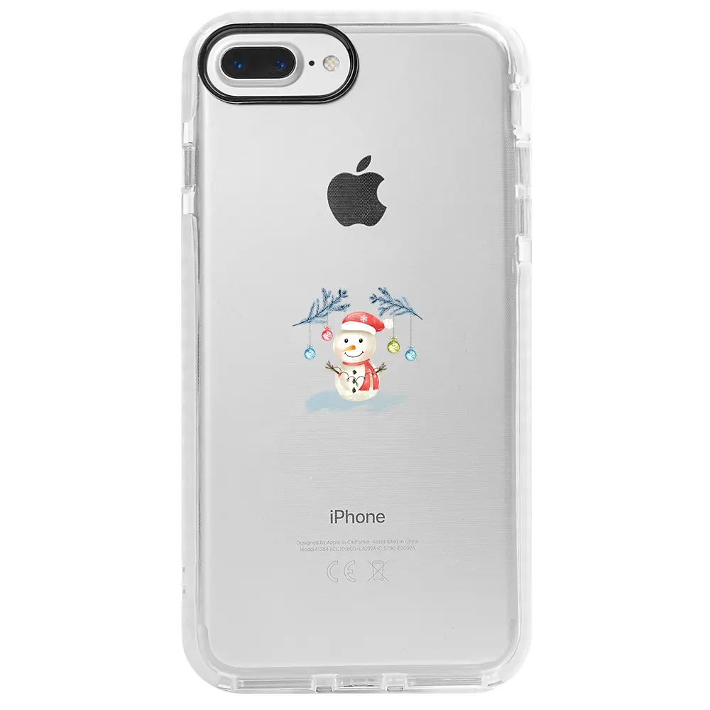 Apple iPhone 7 Plus Beyaz Impact Premium Telefon Kılıfı - Sugar Snowman