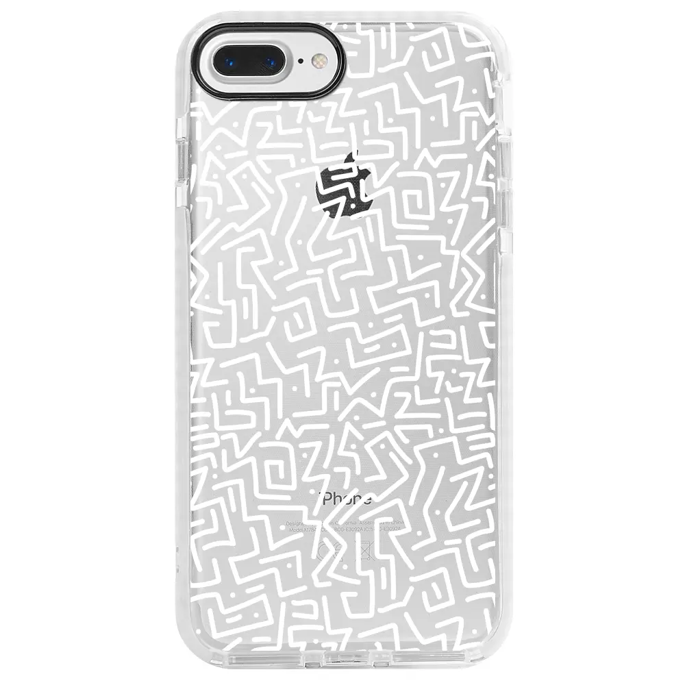 Apple iPhone 7 Plus Beyaz Impact Premium Telefon Kılıfı - Sweet Doodle White