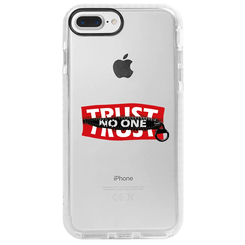 Apple iPhone 7 Plus Beyaz Impact Premium Telefon Kılıfı - Trust No One