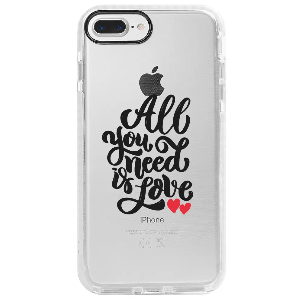 Apple iPhone 7 Plus Beyaz Impact Premium Telefon Kılıfı - You Need Love