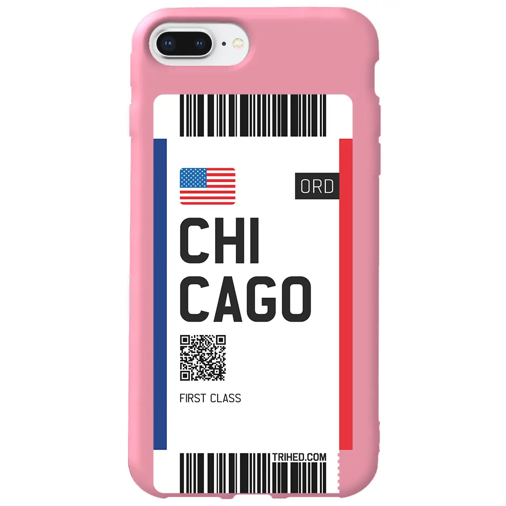 Apple iPhone 7 Plus Pembe Renkli Silikon Telefon Kılıfı - Chicago Bileti