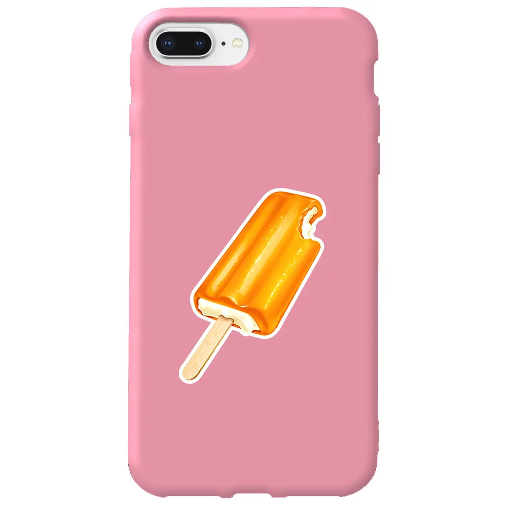 Apple iPhone 7 Plus Pembe Renkli Silikon Telefon Kılıfı - Dondurma